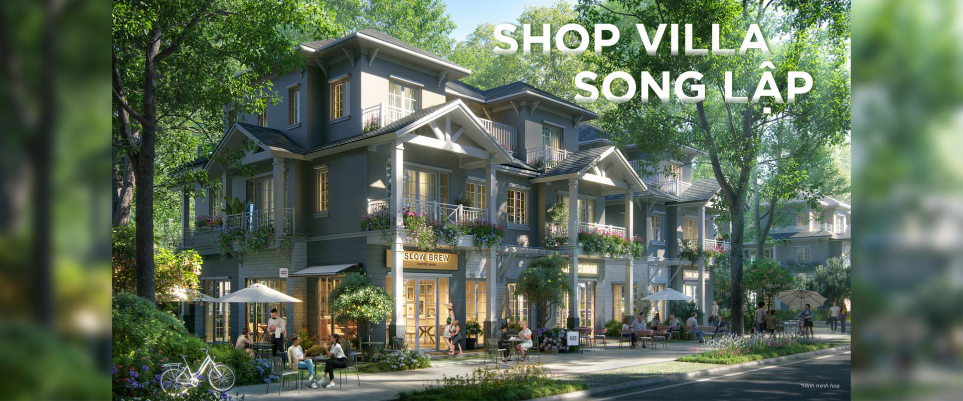 thiết kế shop villa song lập mẫu 1